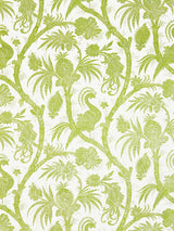 Scalamandre Balinese Peacock Linen Print Pear Fabric