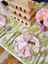 Scalamandre Balinese Peacock Linen Print Pear Fabric