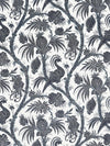 Scalamandre Balinese Peacock Linen Print Indigo Fabric