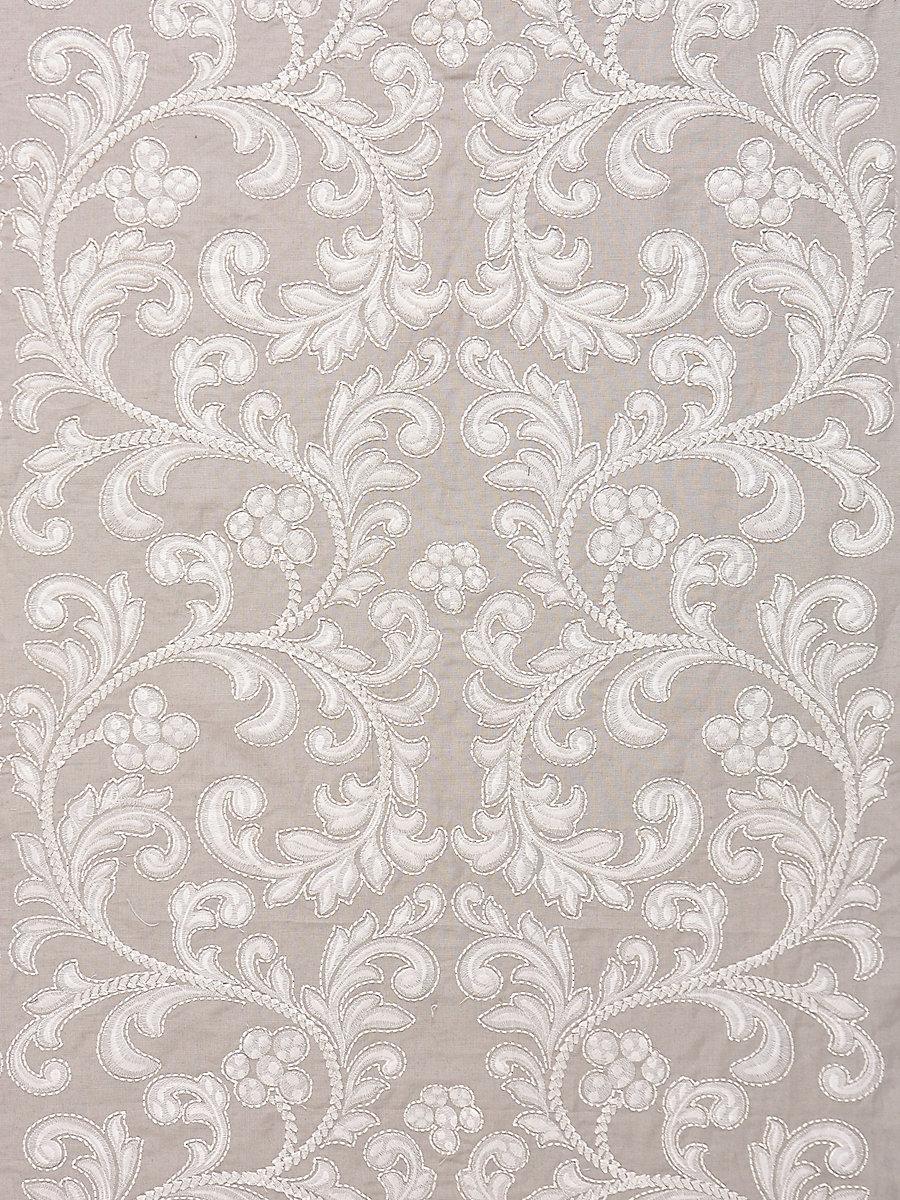 Scalamandre Chiara Embroidery Pearl Grey Fabric