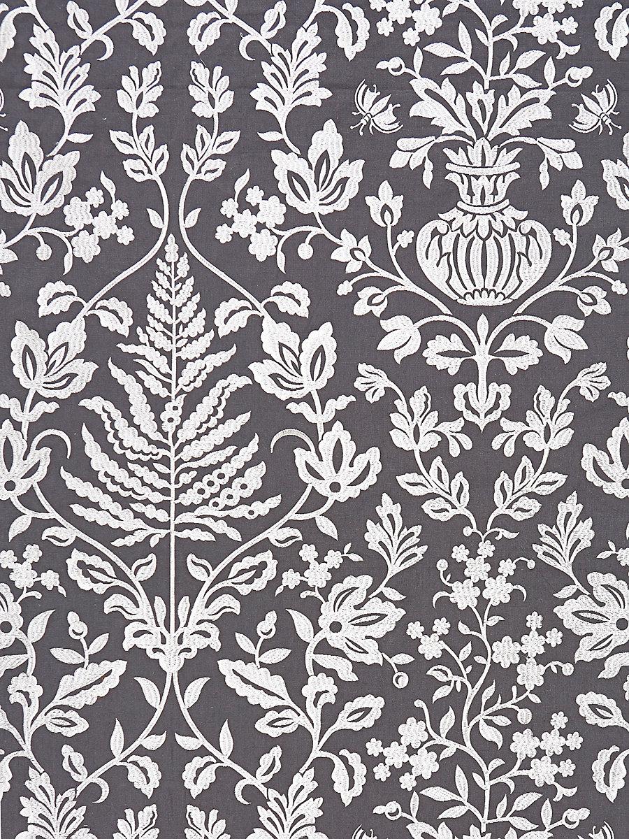 Scalamandre Shalimar Embroidery Charcoal Fabric