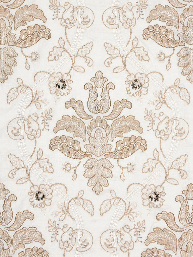 Scalamandre ISABELLA EMBROIDERY CHAMPAGNE Fabric