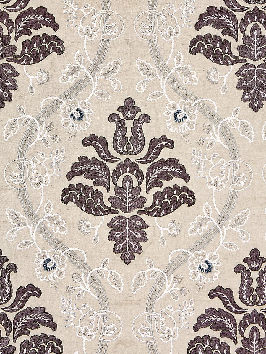 Scalamandre Isabella Embroidery Graphite Fabric
