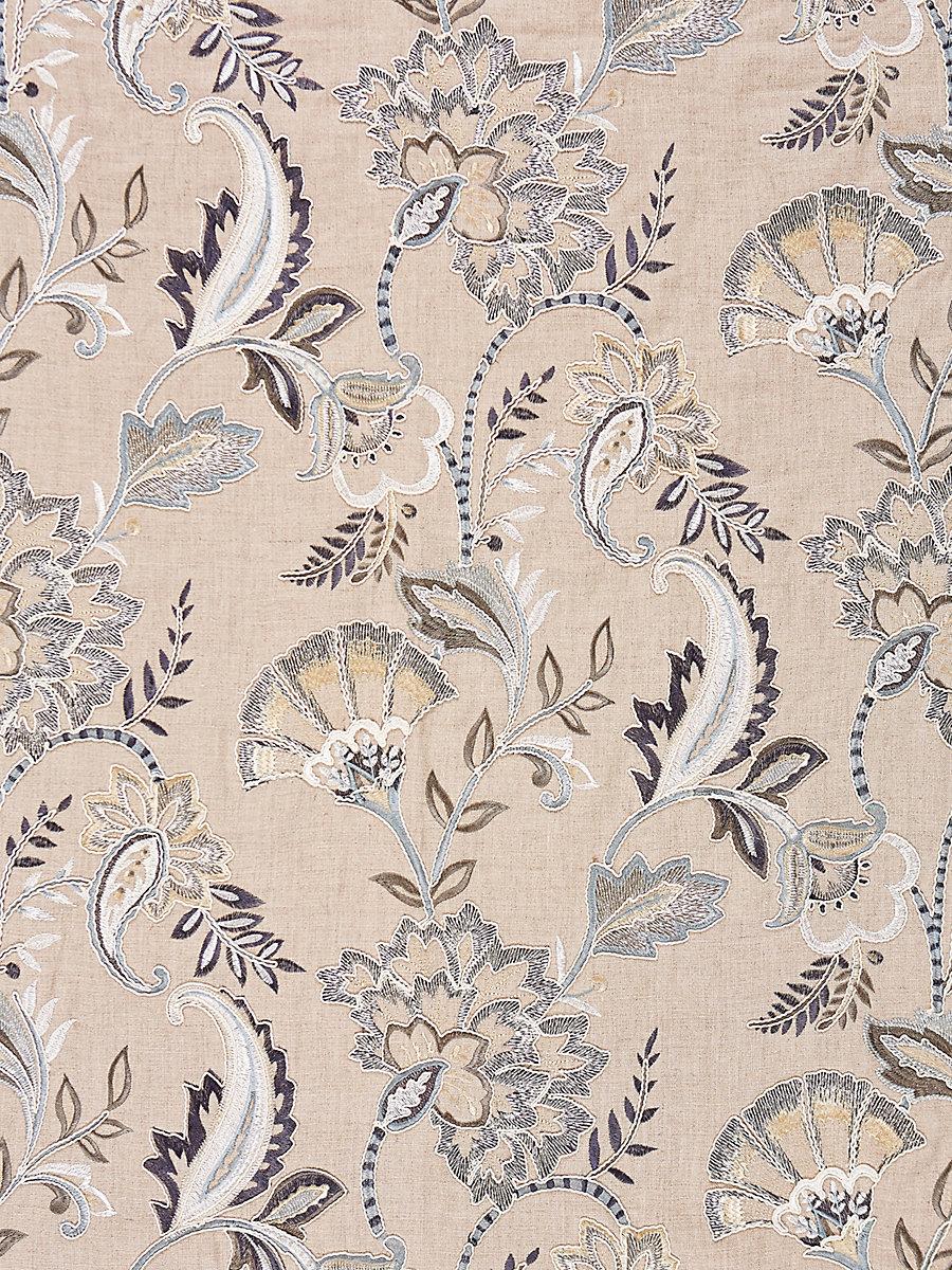 Scalamandre Adara Embroidery Flax Fabric