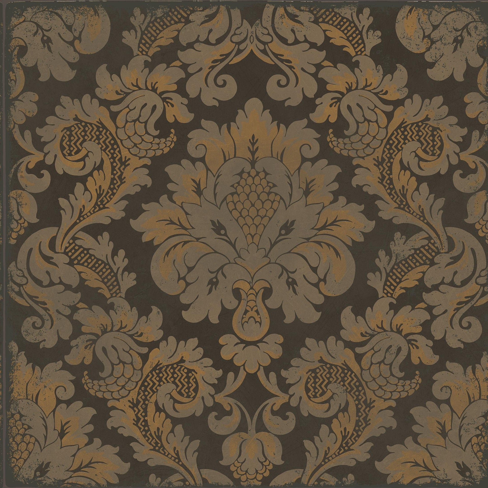 Cole & Son Stravinsky Charcoal & Bronze Wallpaper