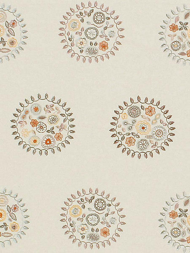 Scalamandre Jessie Embroidery Grey/Multi Fabric