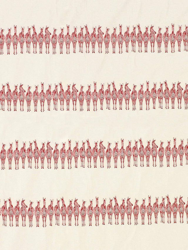 Scalamandre Zebras On Parade Red Fabric