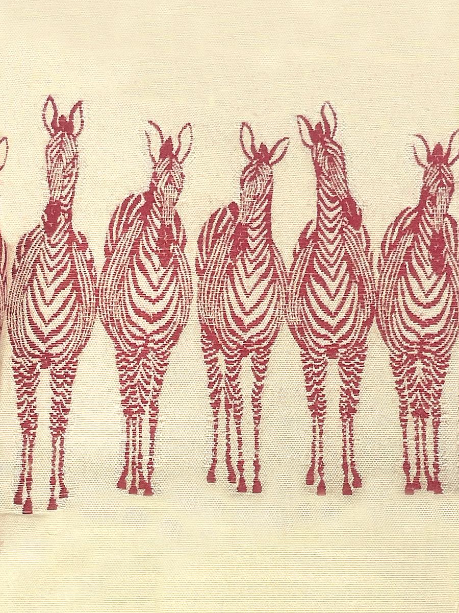 Scalamandre Zebras On Parade Red Fabric