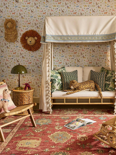 Scalamandre Zebras On Parade Red Fabric