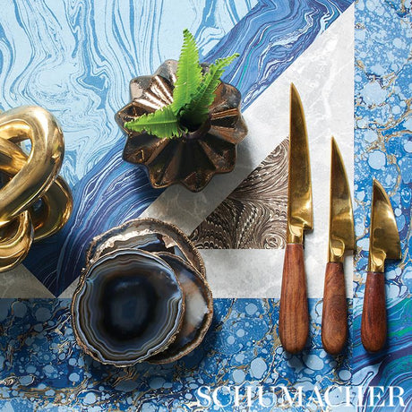 Schumacher Mongiardino Lapis Wallpaper
