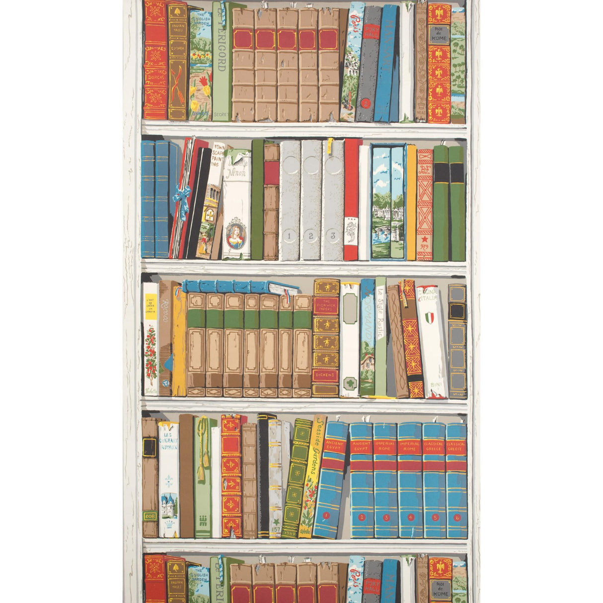 Brunschwig & Fils BIBLIOTHEQUE MULTICOLOR Wallpaper