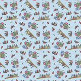 Kasmir Diddly Bottles Marvelous Blue Fabric