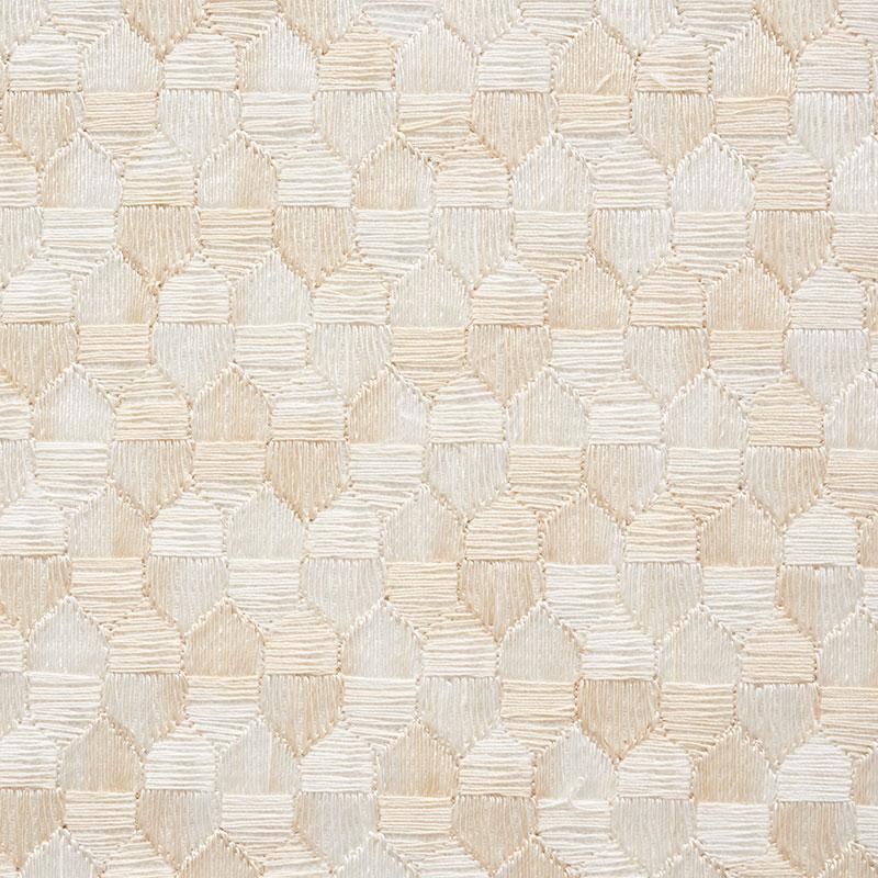 Schumacher Ivins Embroidery Ivory Fabric