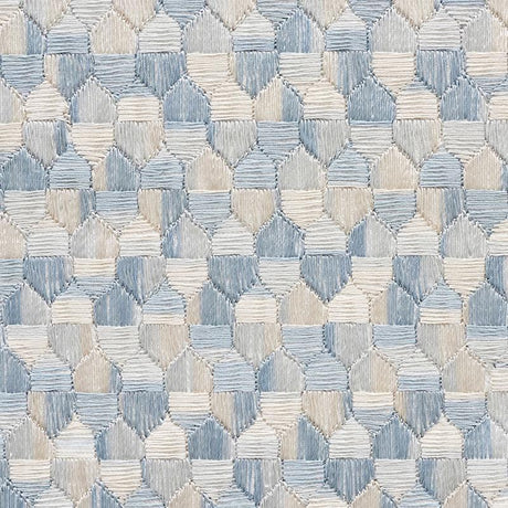 Schumacher Ivins Embroidery Sky Fabric