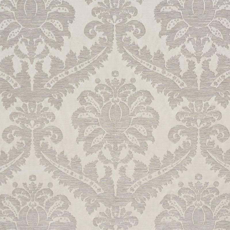 Schumacher Crawford Damask Platinum Fabric