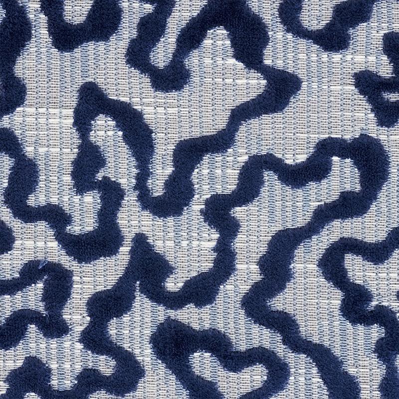 Schumacher Janis Velvet Blue Fabric