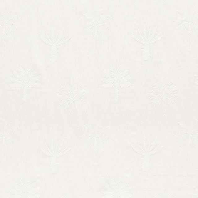 Schumacher Palmetto Beach Embroidery Ivory Fabric