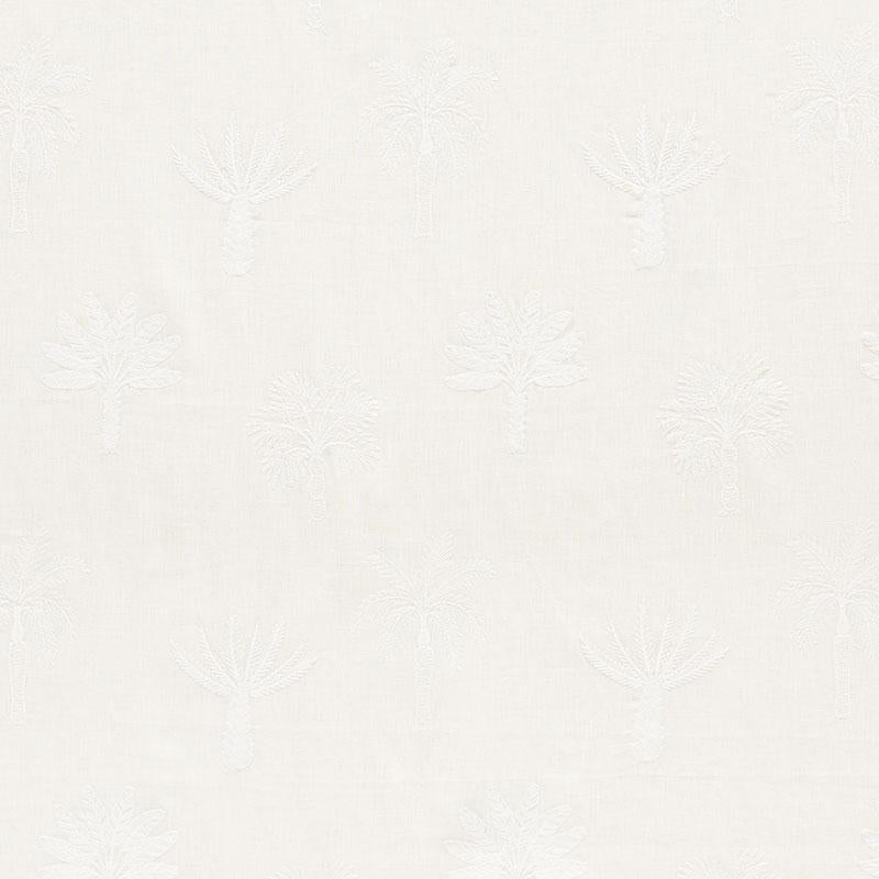 Schumacher Palmetto Beach Embroidery Ivory Fabric