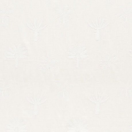 Schumacher Palmetto Beach Embroidery Ivory Fabric