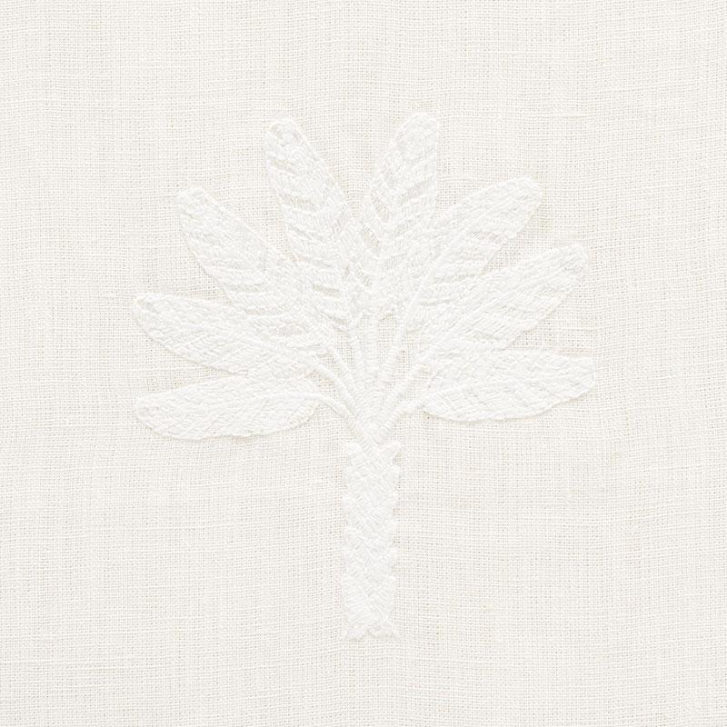 Schumacher Palmetto Beach Embroidery Ivory Fabric