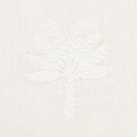 Schumacher Palmetto Beach Embroidery Ivory Fabric