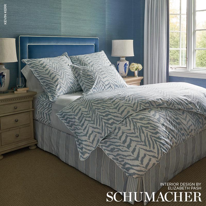 Schumacher Running Stitch Blues Fabric – DecoratorsBest
