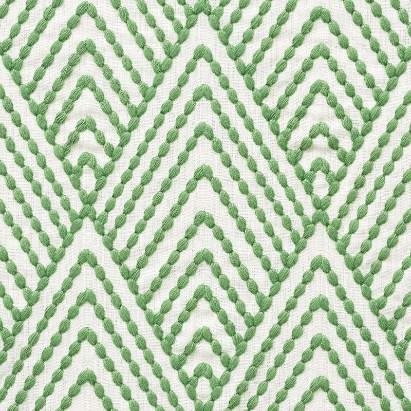 Schumacher Avila Embroidery Green Fabric