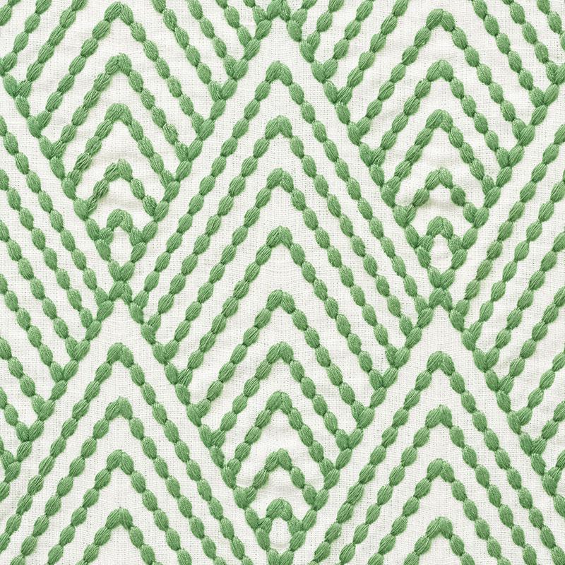 Schumacher Avila Embroidery Green Fabric