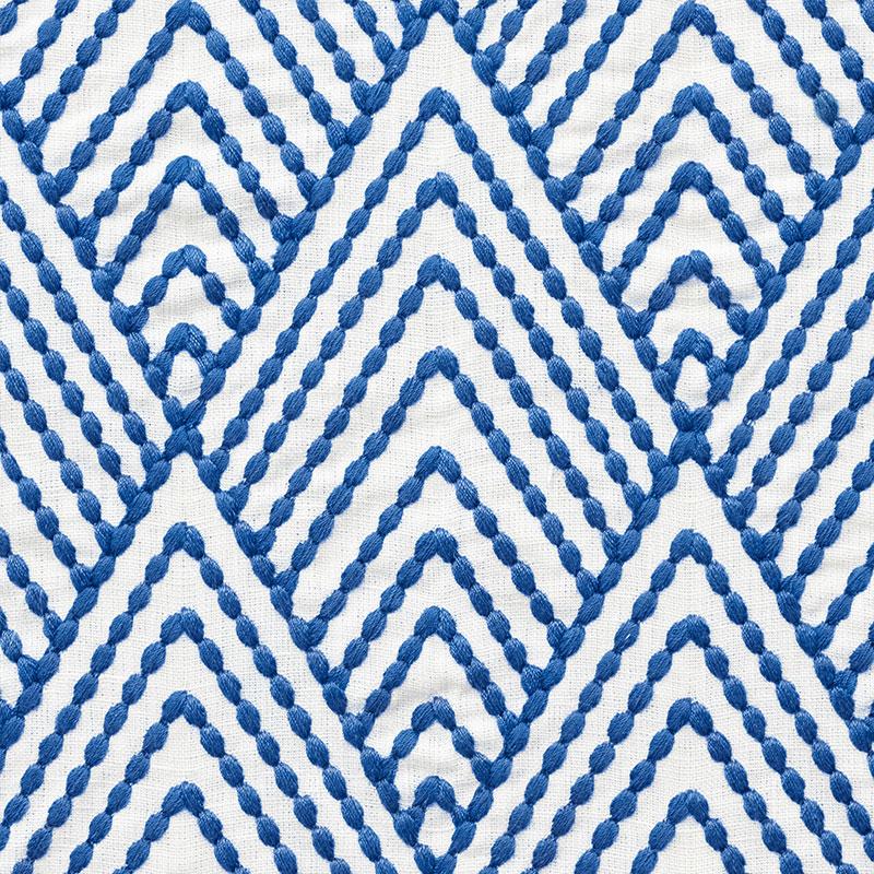 Schumacher Avila Embroidery Navy Fabric