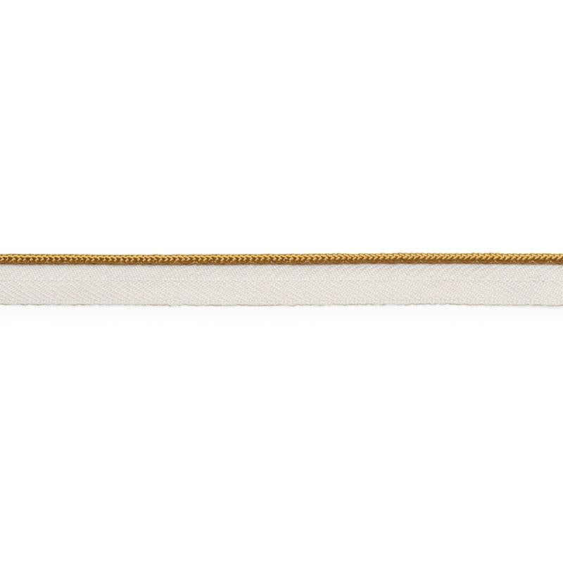 Schumacher Gustave Silk Lip Cord Narrow Gold Trim