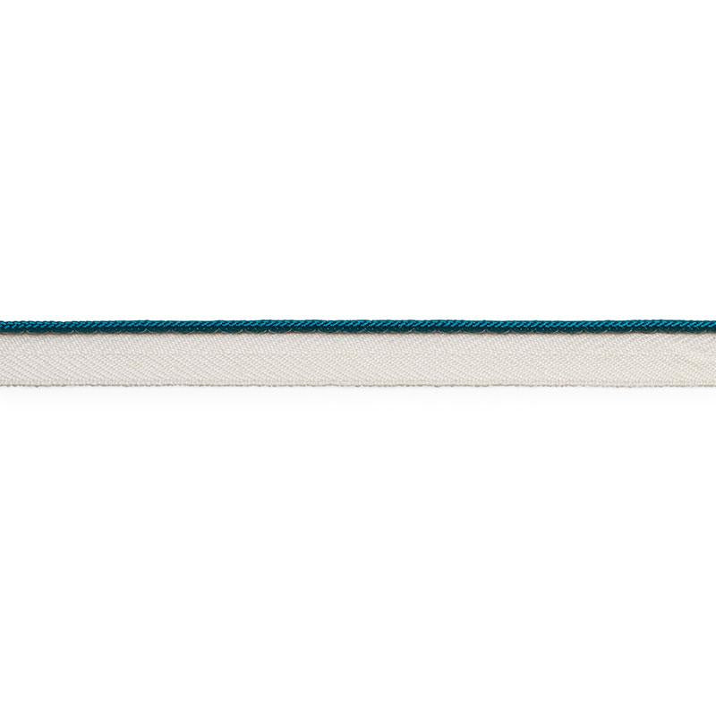 Schumacher Gustave Silk Lip Cord Narrow Peacock Trim