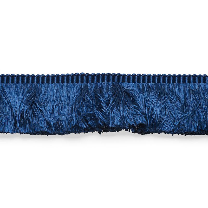 Schumacher Francois Silk Brush Fringe Navy Trim