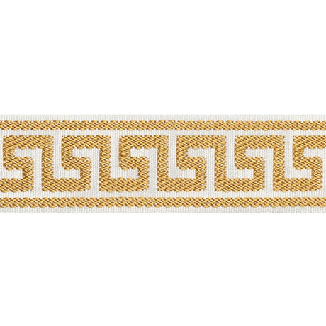 Schumacher Etienne Silk Greek Key Narrow Gold Trim