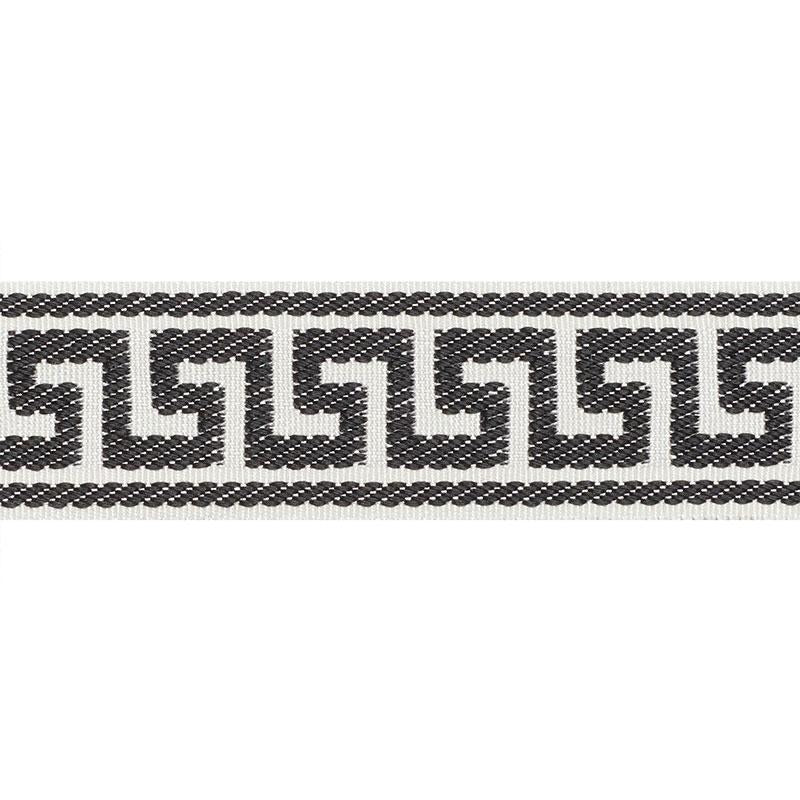 Schumacher Black Etienne Silk Greek Key Narrow