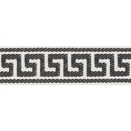 Schumacher Black Etienne Silk Greek Key Narrow