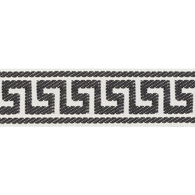 Schumacher Black Etienne Silk Greek Key Narrow