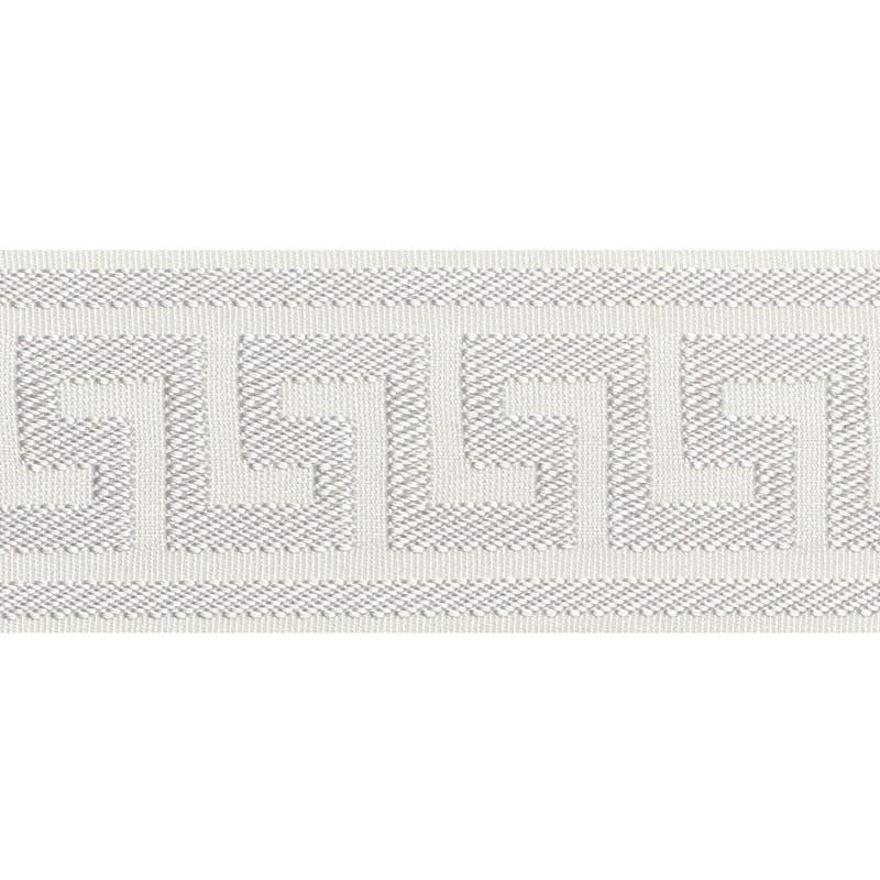 Schumacher Etienne Silk Greek Key Wide Dove Trim