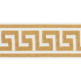 Schumacher Etienne Silk Greek Key Wide Gold Trim