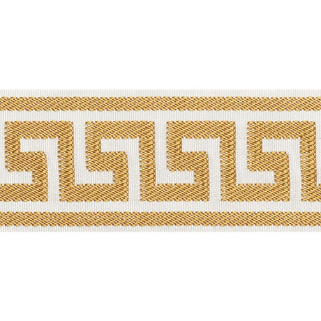 Schumacher Etienne Silk Greek Key Wide Gold Trim
