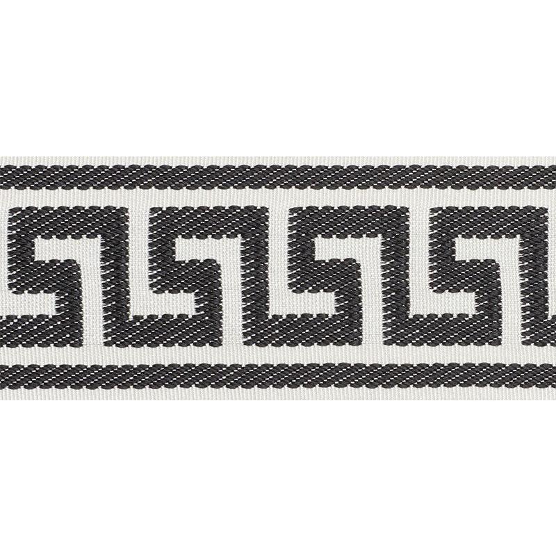 Schumacher Black Etienne Silk Greek Key Wide
