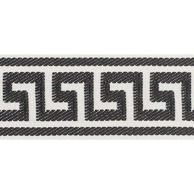 Schumacher Black Etienne Silk Greek Key Wide