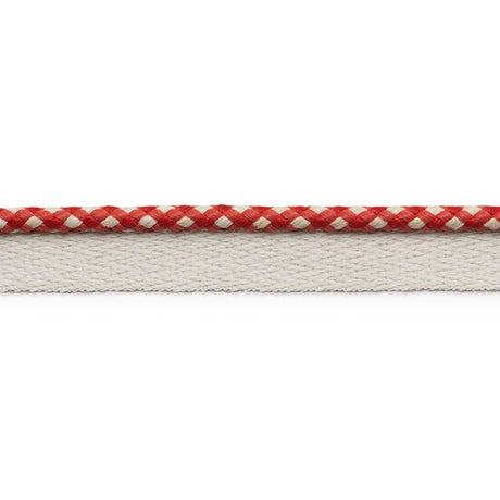 Schumacher Keaton Lip Cord Indoor/Outdoor Red Trim