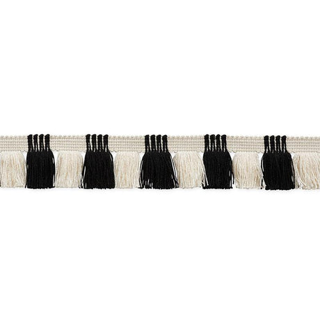 Schumacher Juno Fringe Black & Ivory Trim