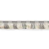 Schumacher Juno Fringe Grey & Ivory Trim