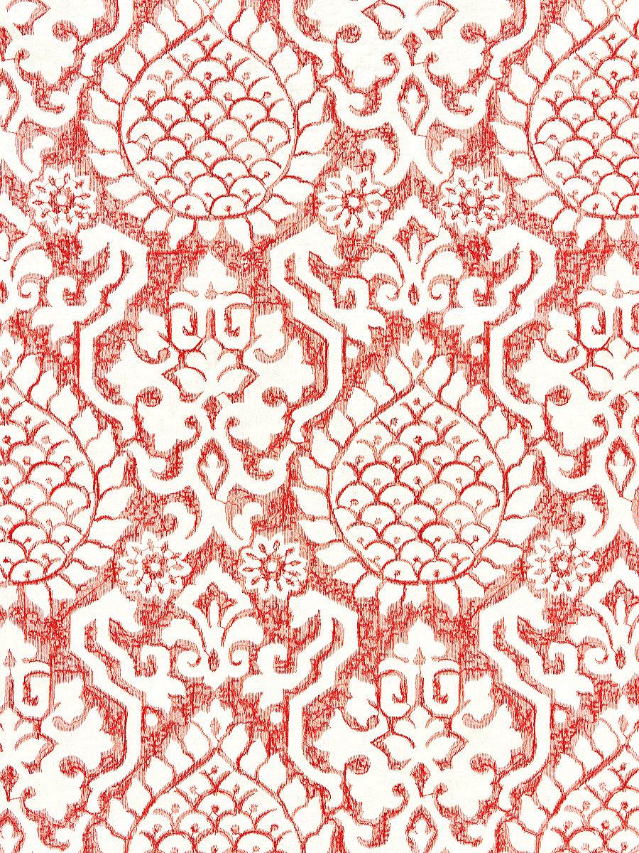 Scalamandre Surat Embroidery Coral Fabric