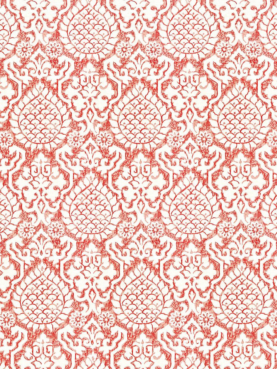 Scalamandre Surat Embroidery Coral Fabric