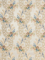 Scalamandre Cheverny Rose & Blue On Ivory Fabric