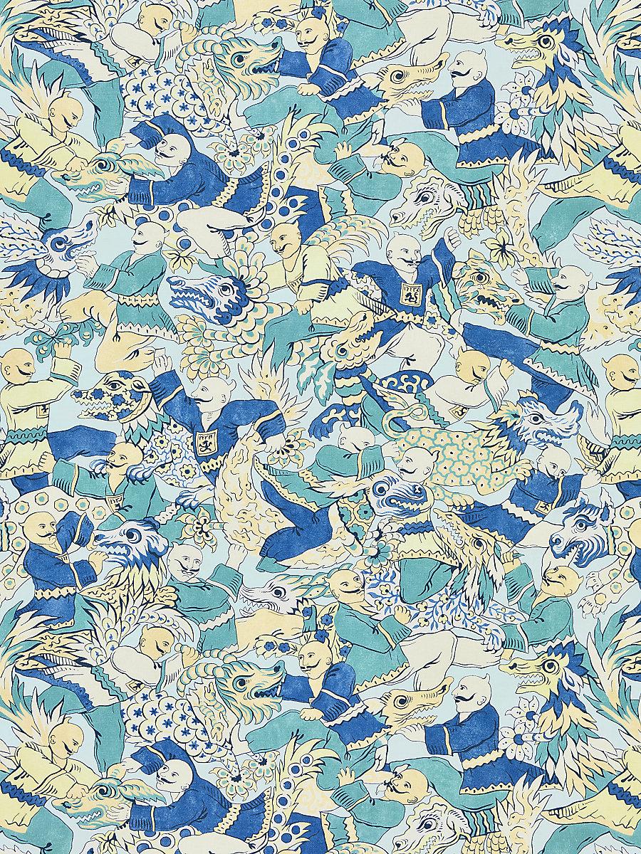 Scalamandre Dragon Dance Summer Sage Fabric