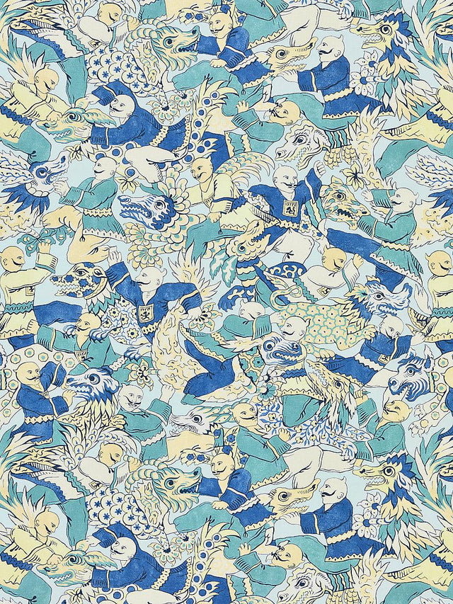 Scalamandre Dragon Dance Summer Sage Fabric