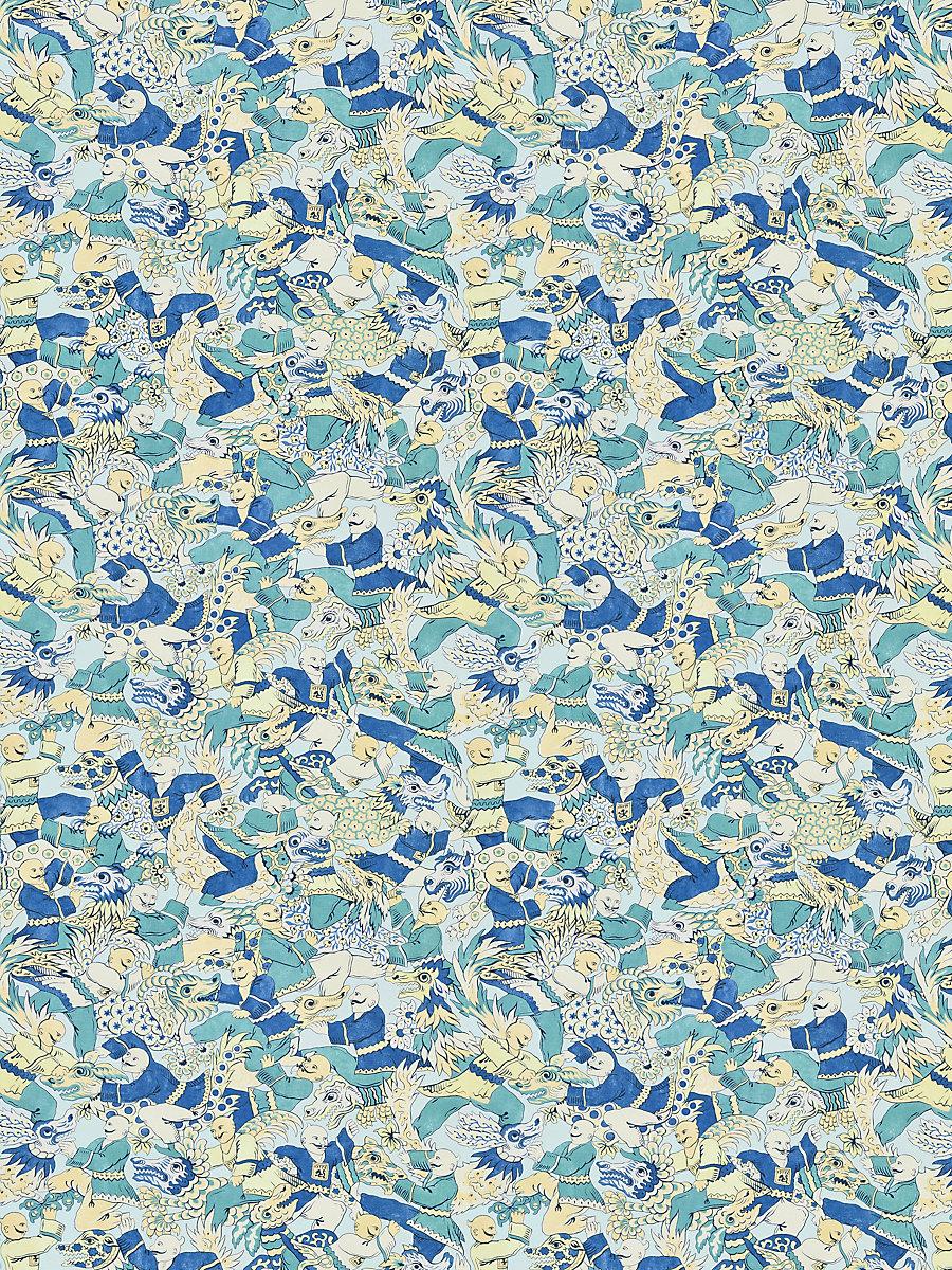 Scalamandre Dragon Dance Summer Sage Fabric